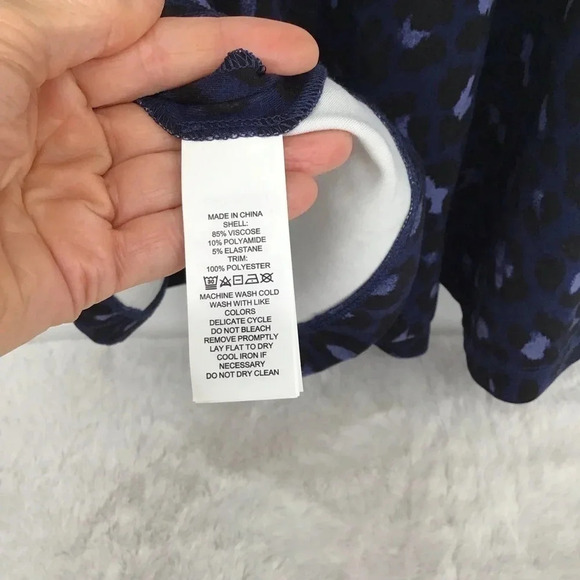 Kate Spade Brooke Street Blue/Black Leopard Ponte Dress 3/4 Sleeve Size 6 - Picture 9 of 10